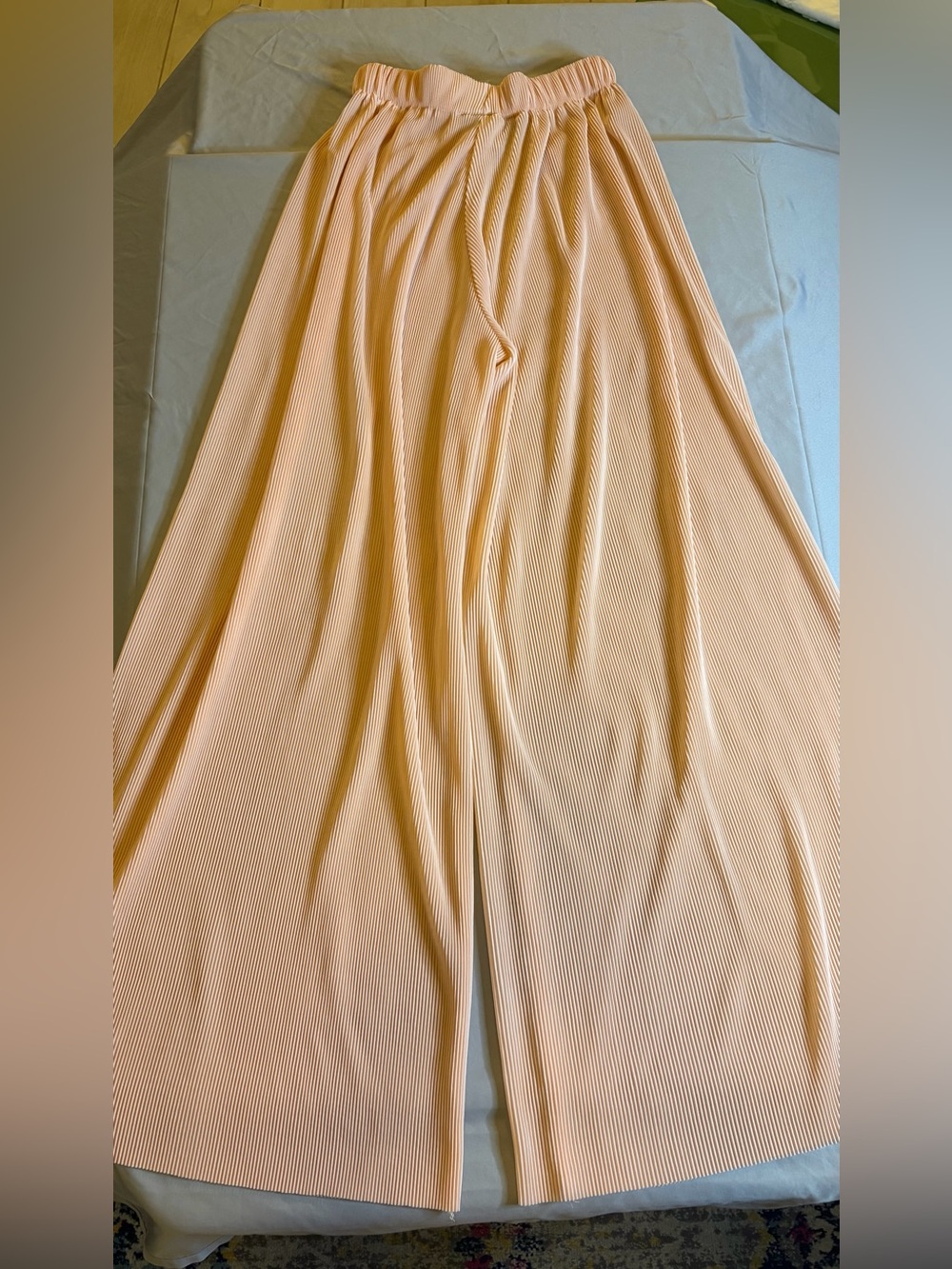 The Limited Peach Wide-Leg Pleated Jumpsuit Pants